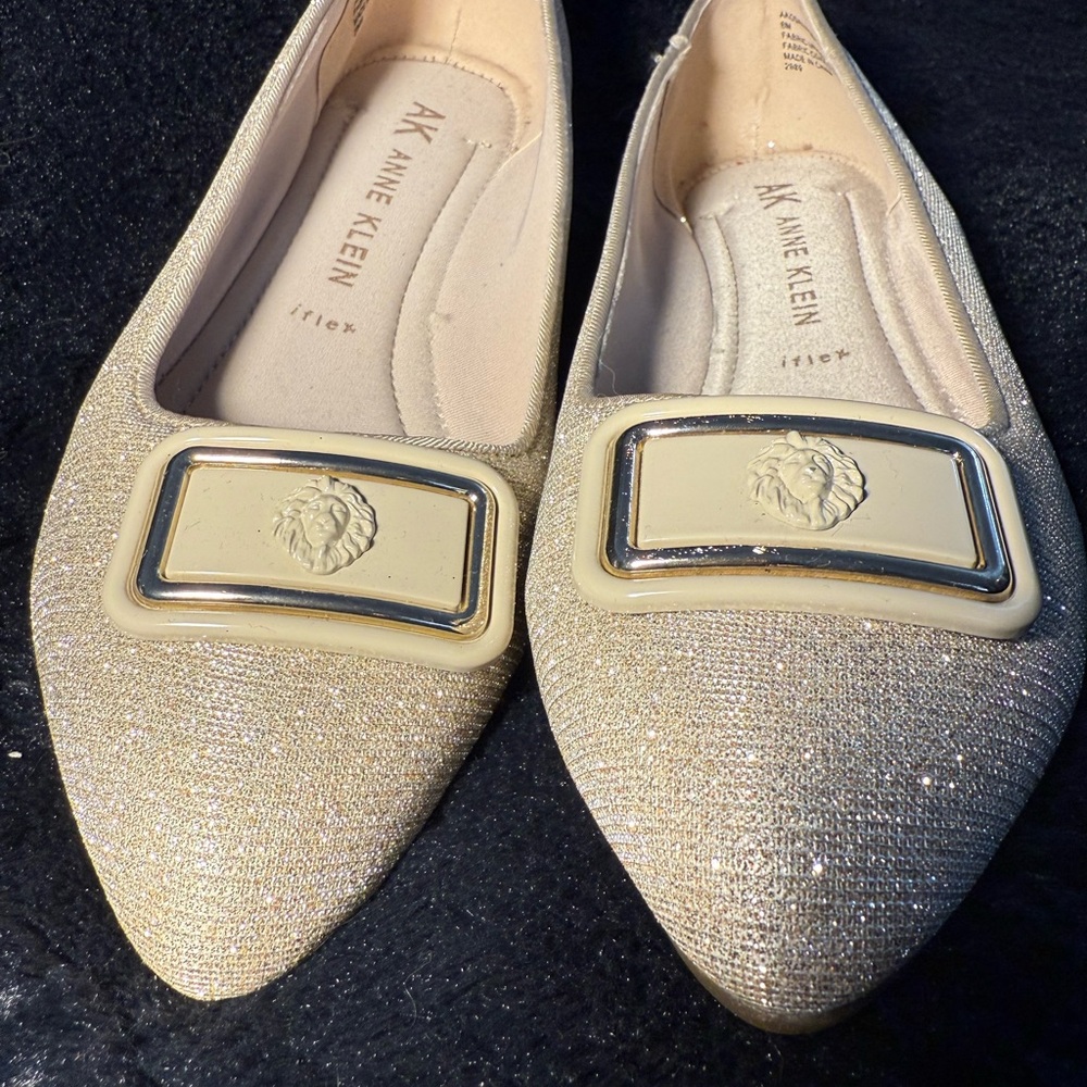 Anne Klein Sparkling Gold Loafers